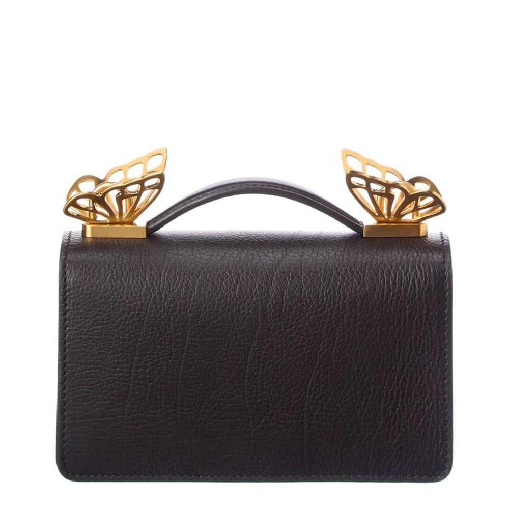 Sophia Webster Mariposa Mini Glitter Leather Shoulder Bag, Black - Picture 2 of 4